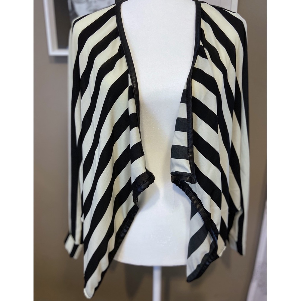36Point5 Semi Sheer Striped Blazer Sz M